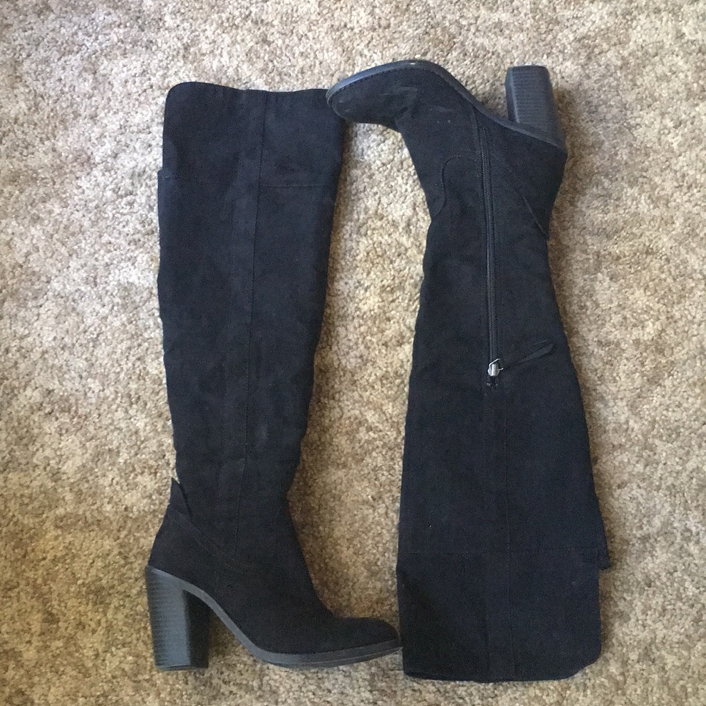 High Heeled Knee High Boots